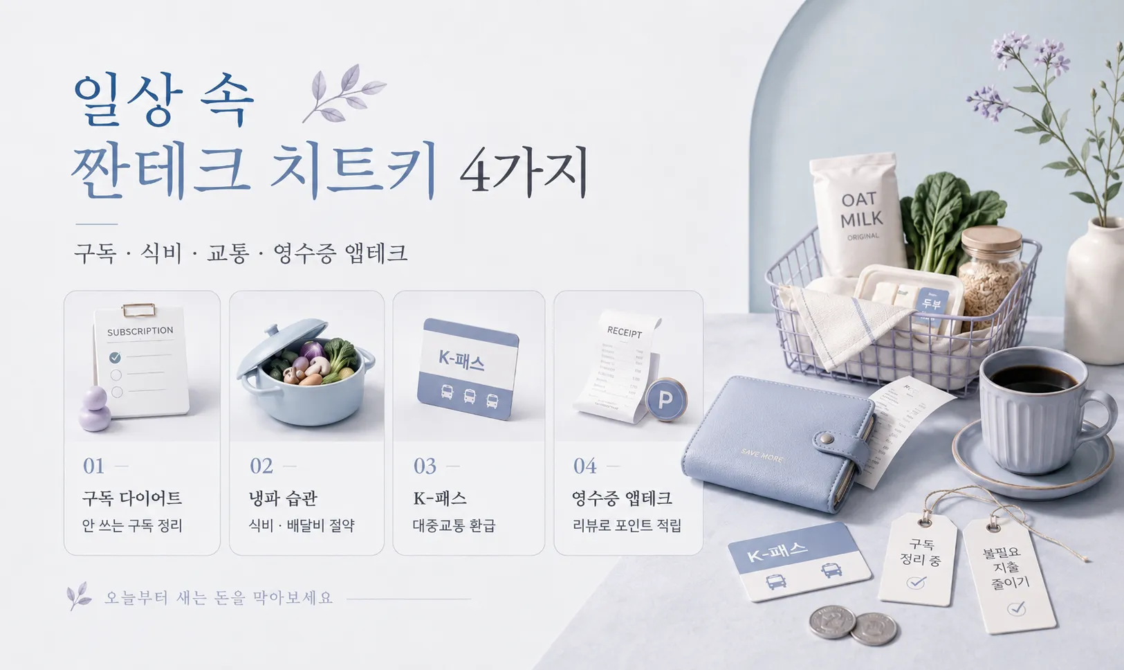 📌 [블로그 포스팅] "통장이 텅장으로?" 지금 바로 시작하는 일상 속 짠테크 치트키 4가지